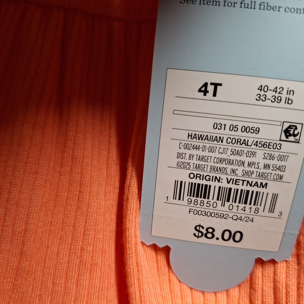 Coral Ribbed Dress